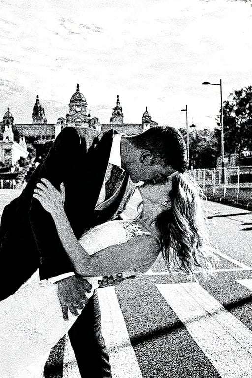 AI stencil maker after transformation - portrait converted into bold stencil artwork