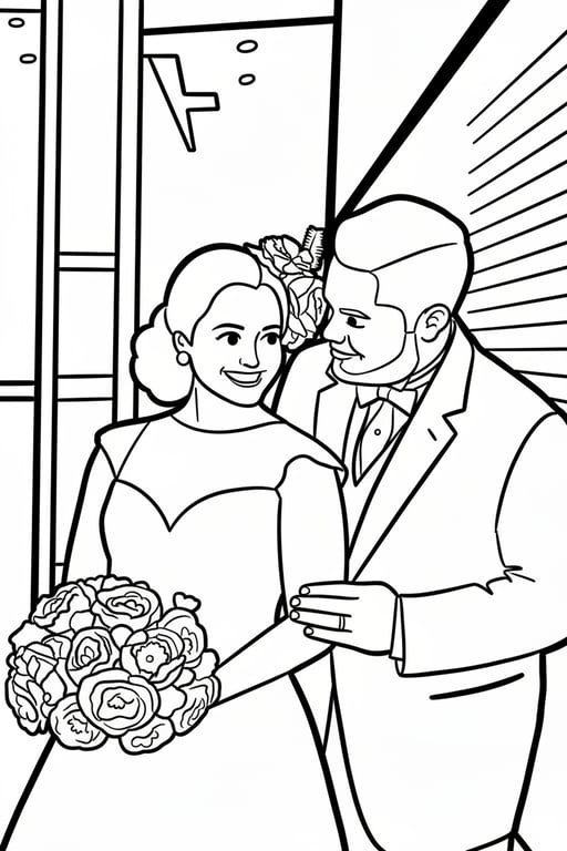 AI coloring page filter after transformation - creative photo generated as DIY coloring artwork