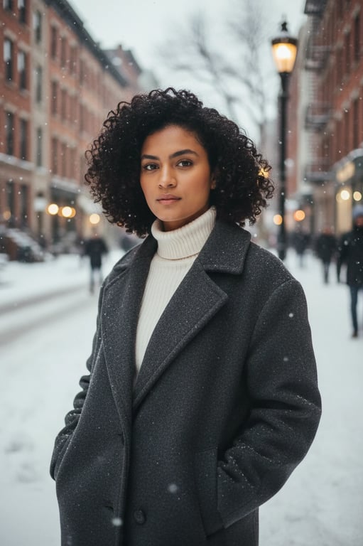 Cozy Outfits filter after transformation - portrait wearing oversized cardigan cozy outfit with leggings and basic top