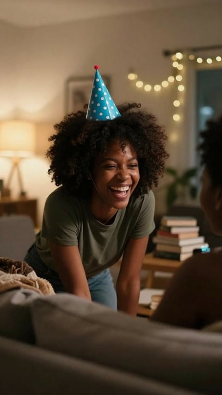 Add a birthday hat resting nat...