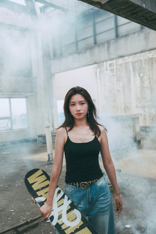 image to emoji converter before - a woman standing against a bright background