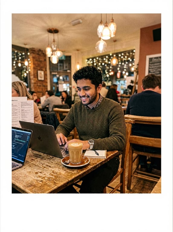 Wrap the existing café photo i...