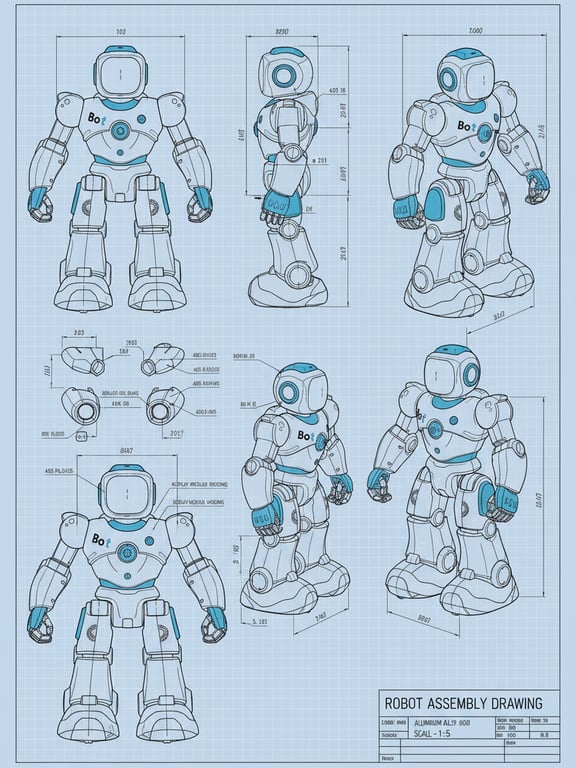 a mechanical CAD drawing rendered with accurate proportions, clean vector-style lines, sharp corners, standardized drafting conventions, and a clear machine or part layout