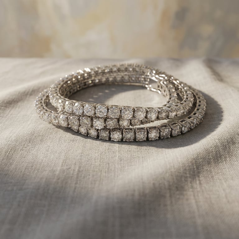 Refine the necklace into an artistic studio showcase with soft, atmospheric lighting, gentle shadows, and a subtly textured, abstract background, emphasizing the product's form and intricate textures.