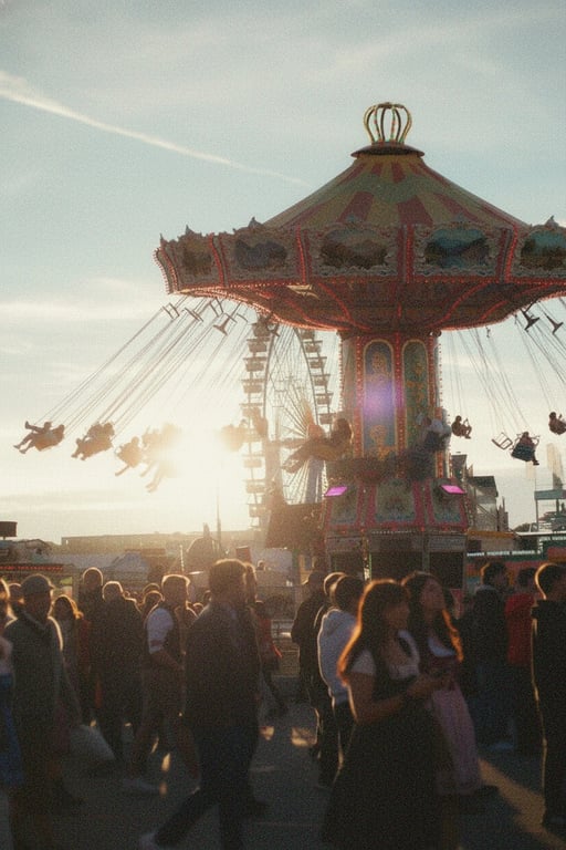 add noise to image after - the flying chair ride scene with added visible noise effect