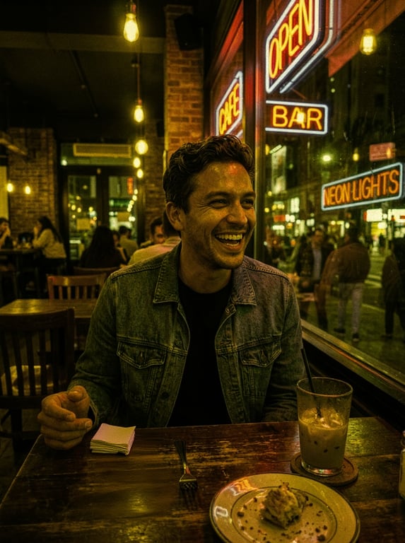 Transform this candid cafe sho...