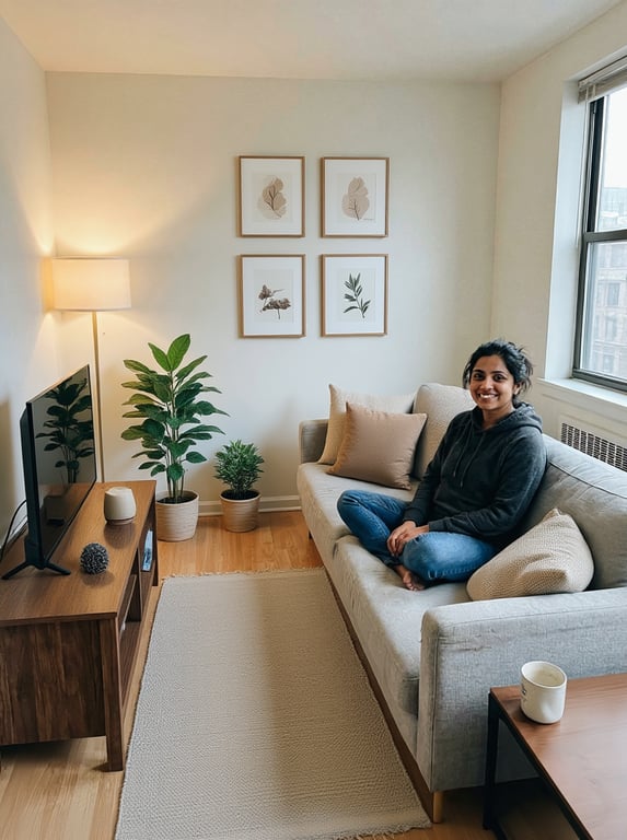 Transform this plain living ro...