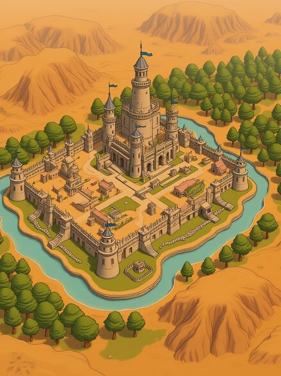 Use the rough top‑down castle ...