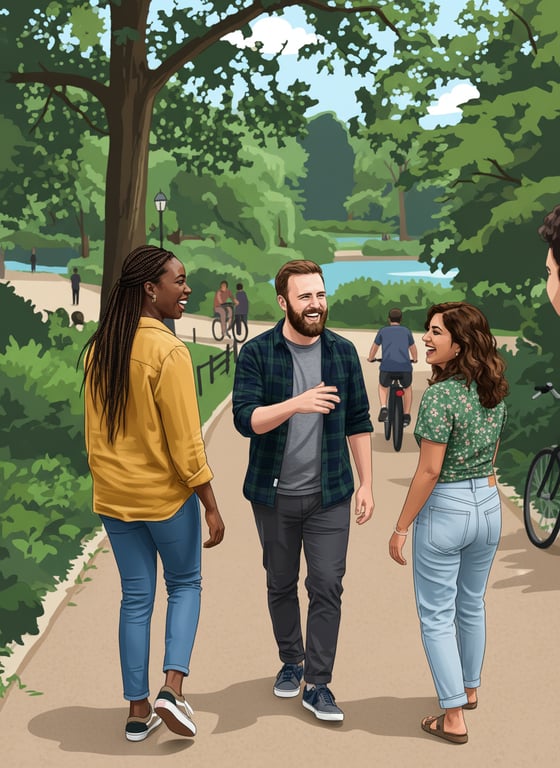 Convert this candid park photo...