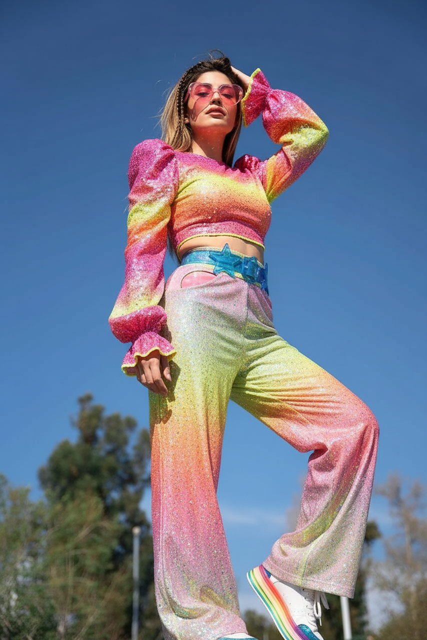 AI music festival outfits filter after transformation - selfie recreated with AI festival outfit