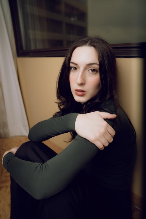 AI tan skin filter before photo - fashion lookbook photo with original skin tone