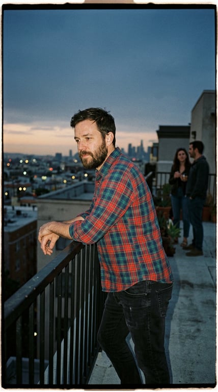 Convert this rooftop gathering...