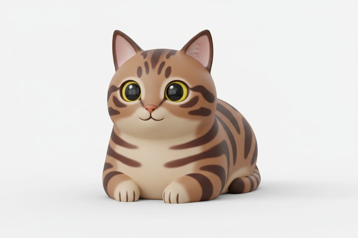 image to emoji converter after - a rounded emoji cat with a cute sitting pose