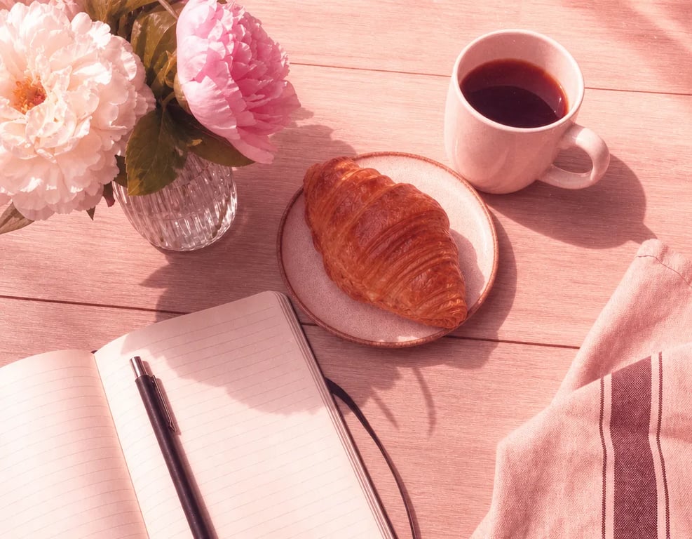 Introduce a warm, soft pink fi...