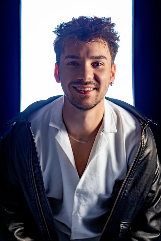 a portrait of a man with professional eye bag retouching, subtly correcting puffiness and dark circles while keeping skin texture natural