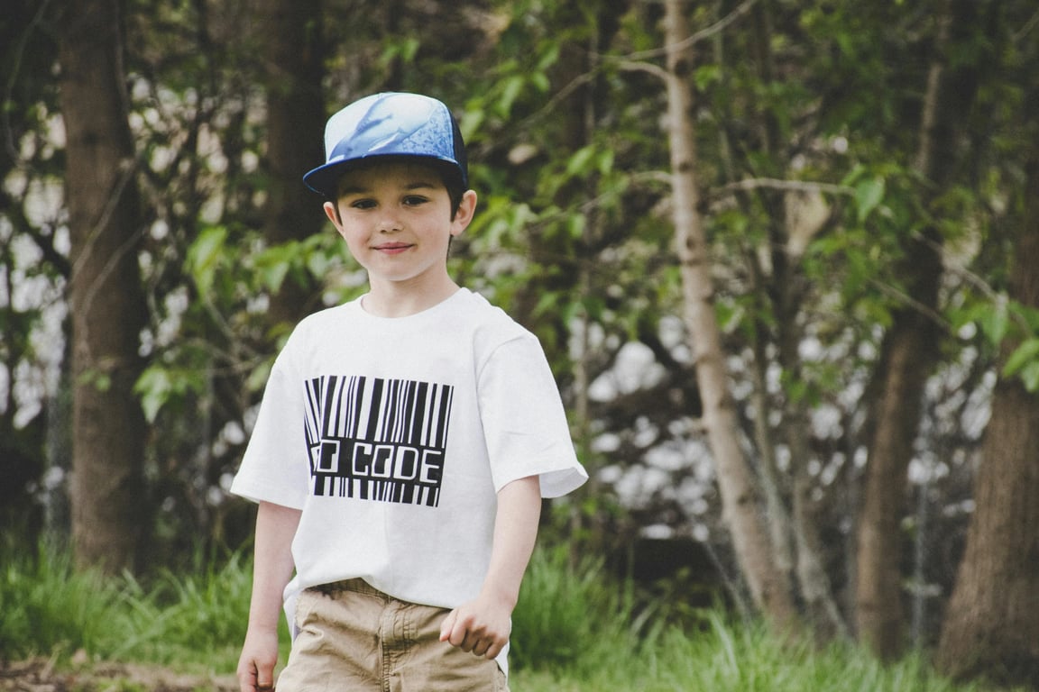 AI baby Christmas photo before photo - boy wearing a hat