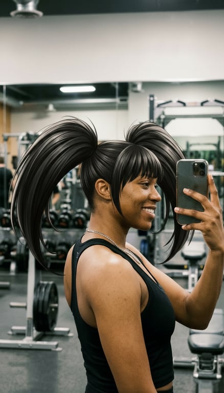 Transform only her hairstyle i...