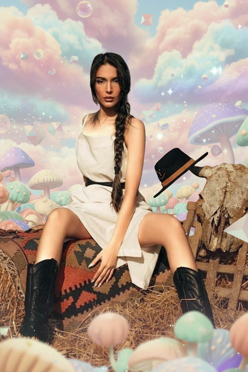 Dreamcore filter after transformation - portrait in soft pastel dreamcore style