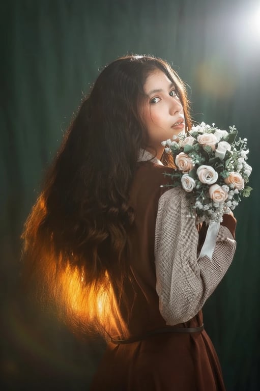 AI brighten image filter after transformation - portrait enhanced with natural light and clarity