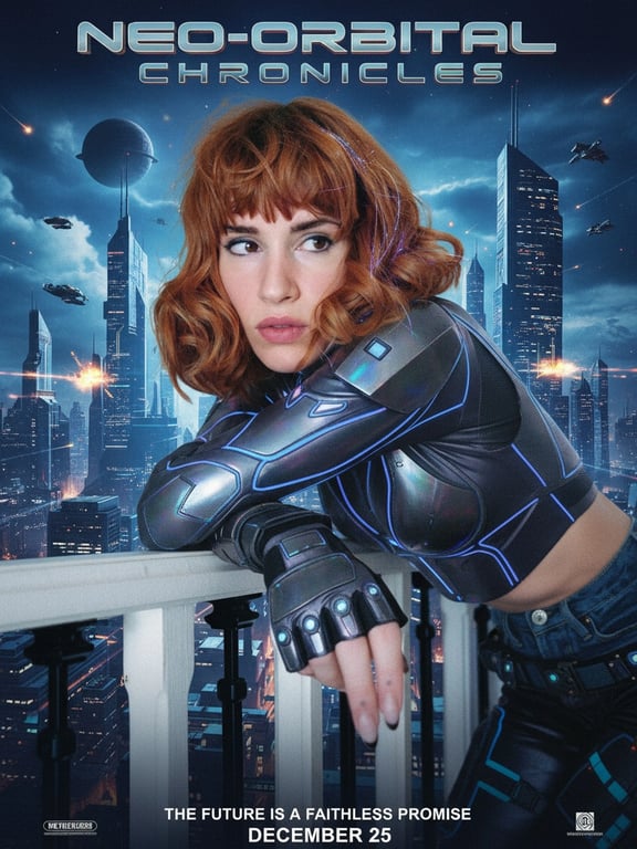 AI movie poster maker after transformation - casual portrait stylized with film grain and typography