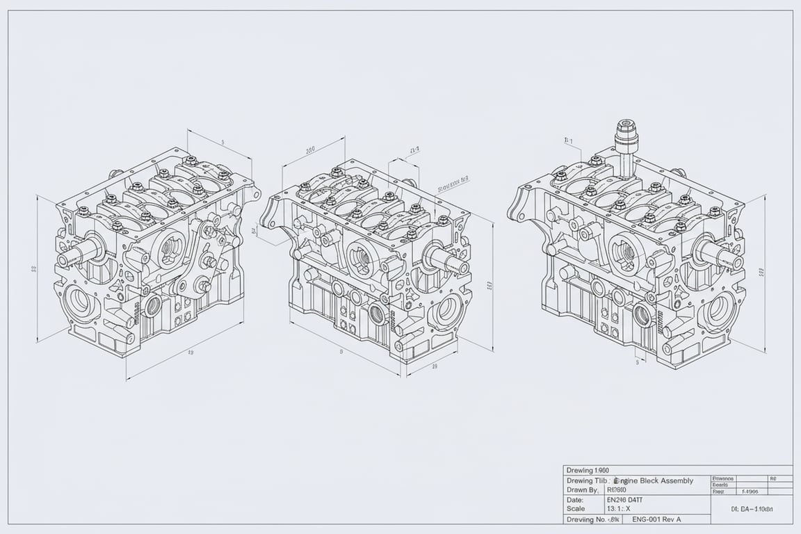 a clean engineering-style CAD drawing featuring sharp edges, consistent line weights, and accurate structural representation
