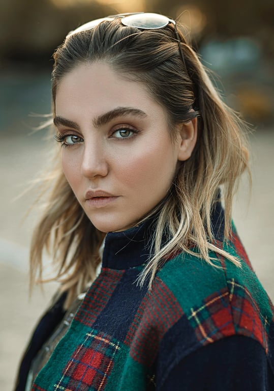 a portrait of a person styled in a classic fashion look, timeless outfit impression, clean lines, confident posture, natural facial expression, balanced lighting, and a simple elegant background