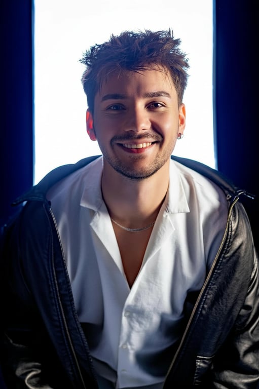 a portrait of a man with professional eye bag retouching, subtly correcting puffiness and dark circles while keeping skin texture natural