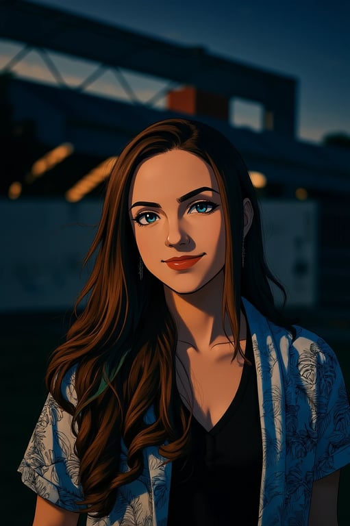 a portrait of a person styled with a modern shonen anime aesthetic, combining sharp facial features, muted tones, and cinematic darkness