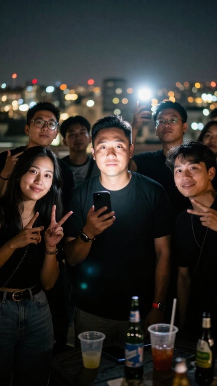 Extract the man in the center ...