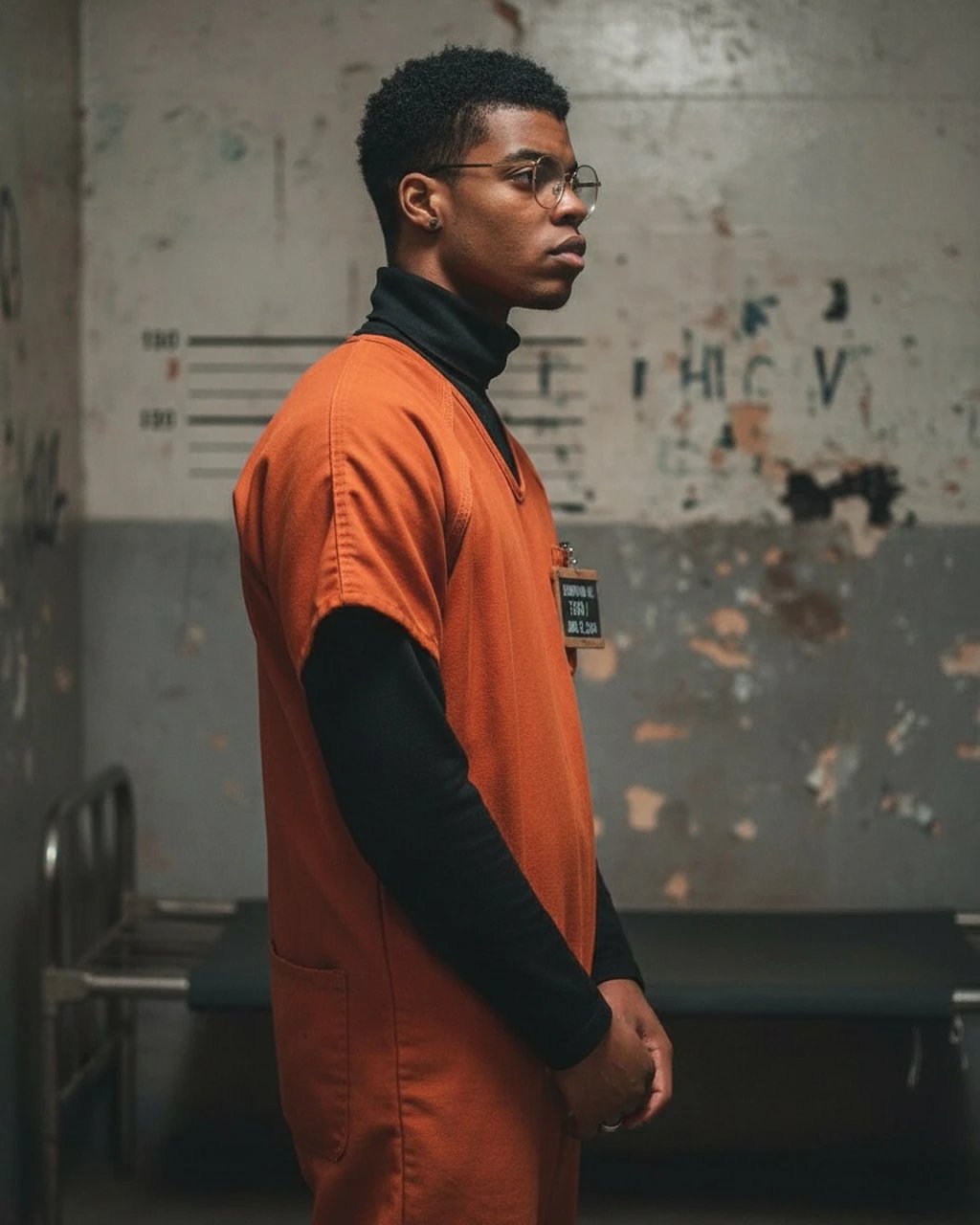 AI mugshot filter after transformation - creative portrait featuring mugshot scene design