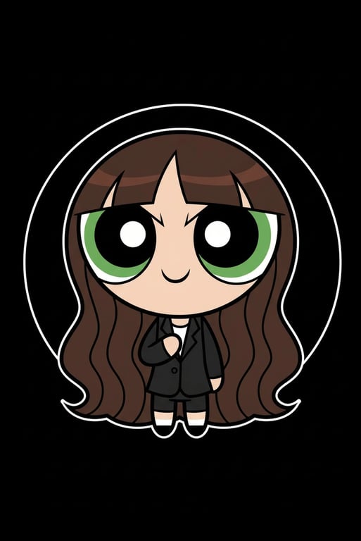 AI Powerpuff yourself filter after transformation - casual portrait recreated as Powerpuff character