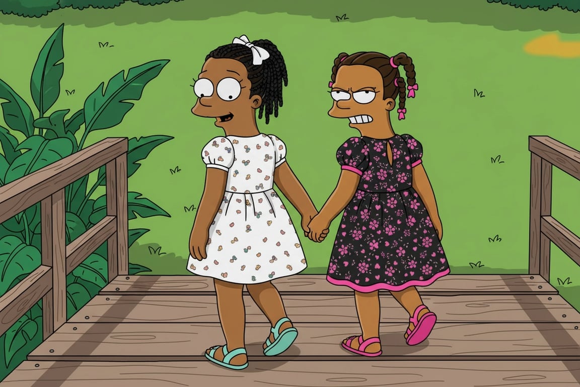 AI funny face filter after transformation - fashion portrait recreated in humorous caricature form