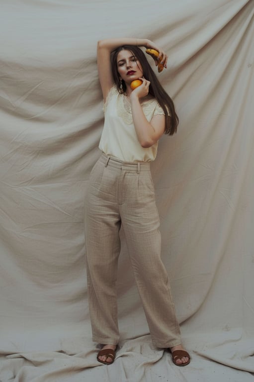 Rebuild the missing lower body of the person while preserving original posture and body balance. Ensure accurate weight distribution, natural standing mechanics, and smooth transitions between the original image and the reconstructed areas.