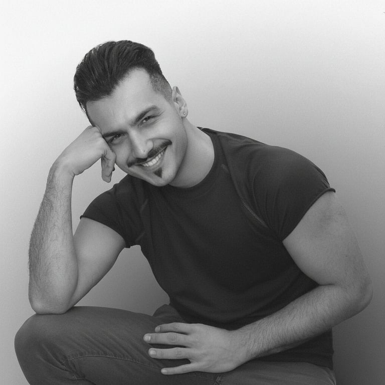 a portrait of a man with a soul patch and mustache combination, a minimalist goatee style focusing on the lower lip and upper lip area