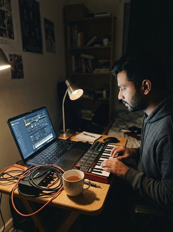 Keep the subject, desk setup, ...