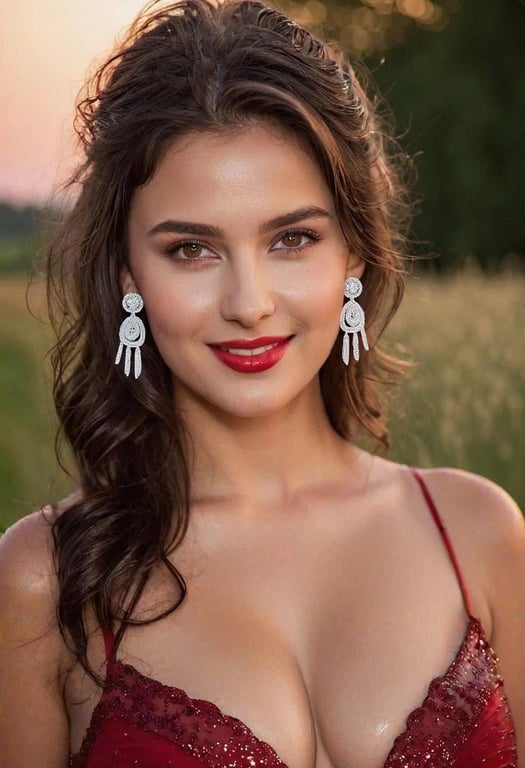 AI piercing filter after transformation - portrait with AI generated earrings and nose ring