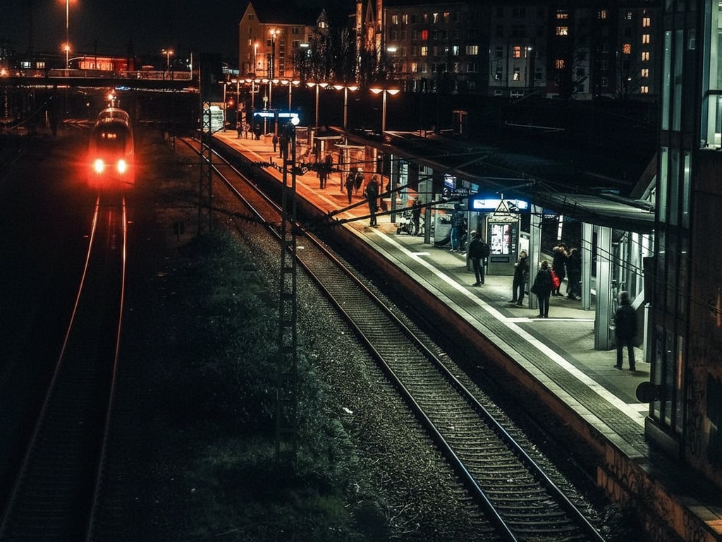 Photo enhanced with Blade Runner style color grading, using teal and orange tones for a dystopian atmosphere.