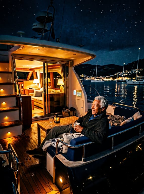 Keep the yacht at anchor, the ...