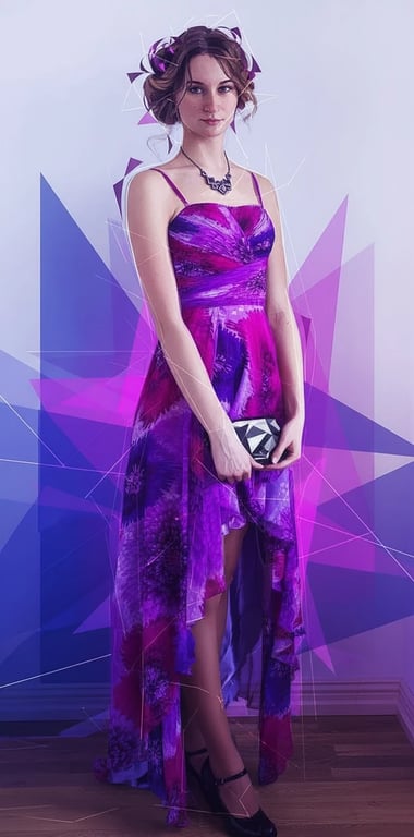 AI filter after transformation - creative portrait transformed into digital artwork