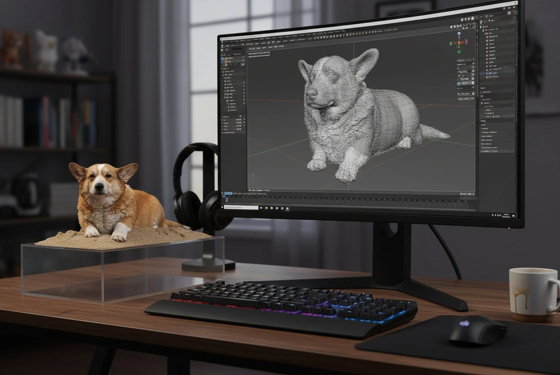 ai action figure generator after: an action figure in a detailed dog on the beach