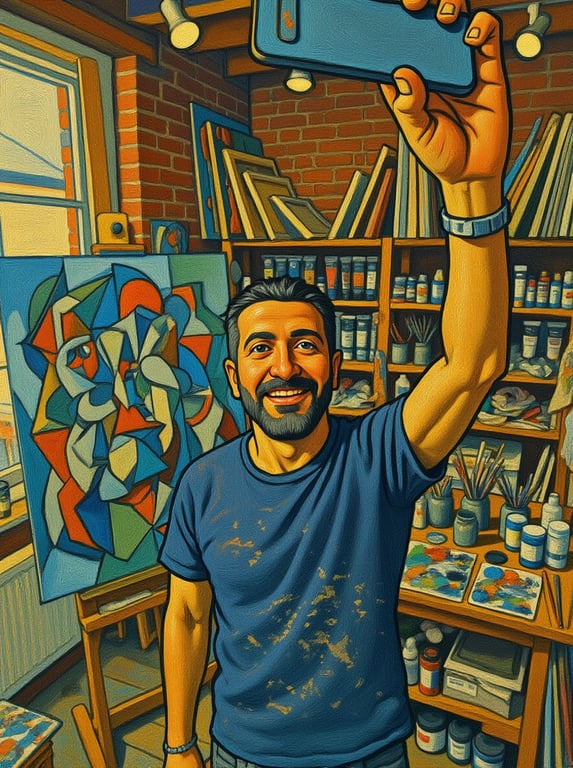 Transform the entire selfie in...