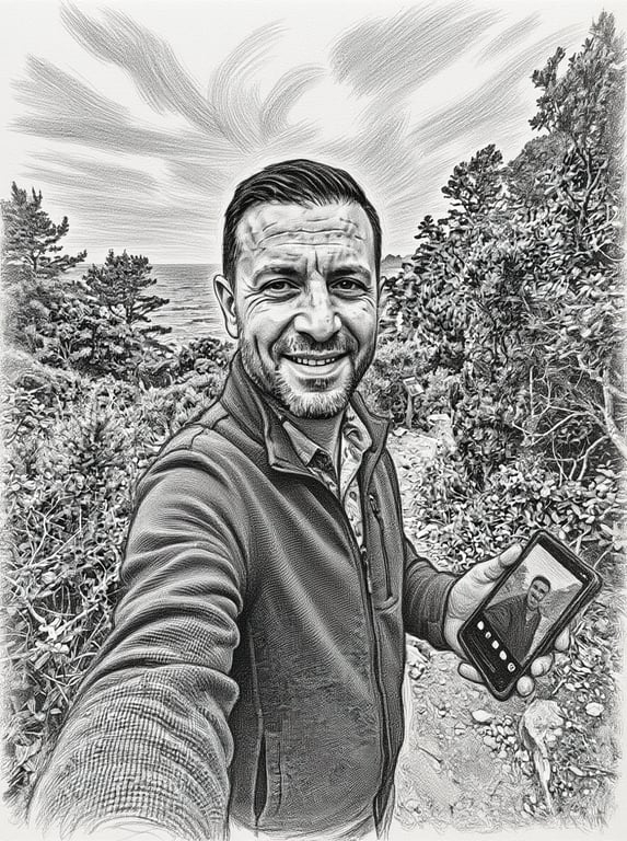 Transform the selfie into a te...