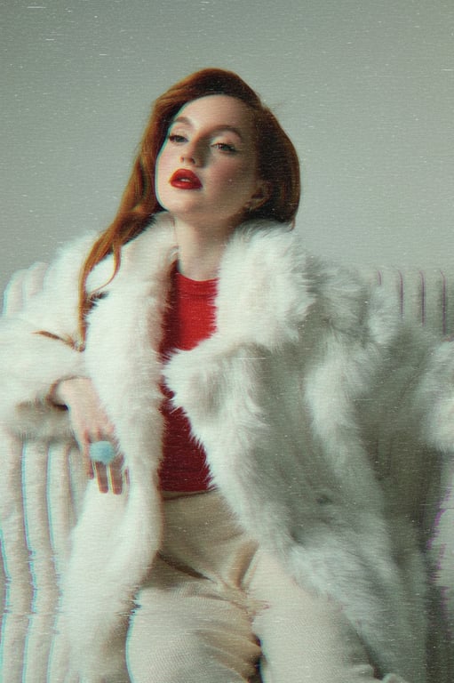 a portrait of a person edited with a VHS tape degradation effect, complete with scan lines, color bleed, and tracking errors