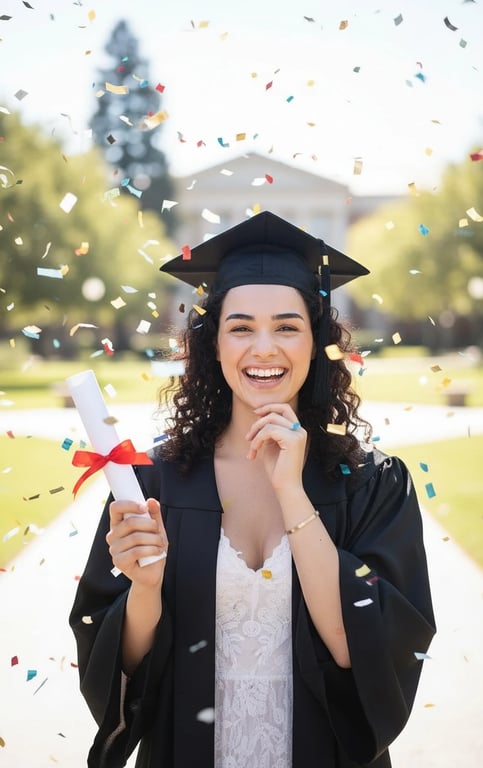 AI graduation photo filter after transformation - image styled as formal graduation portrait