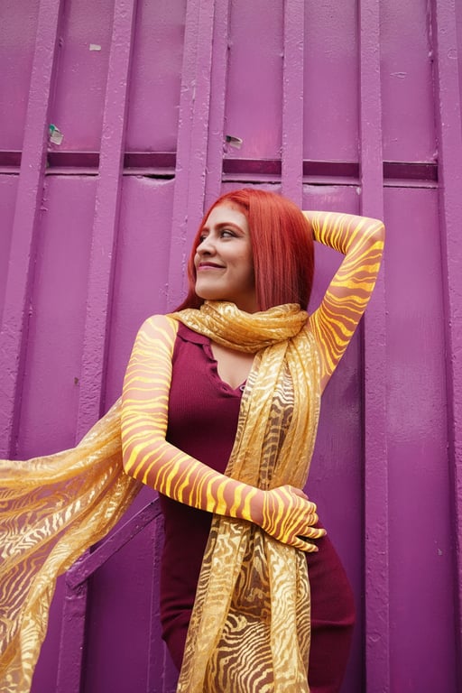 a portrait of a person as a Hamon warrior, with golden ripple energy patterns glowing across their skin and flowing scarf