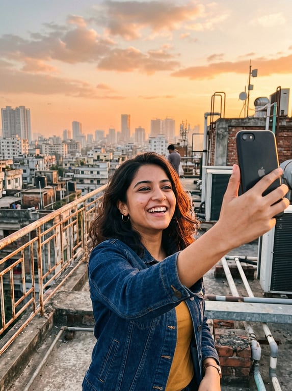 Transform the rooftop selfie i...