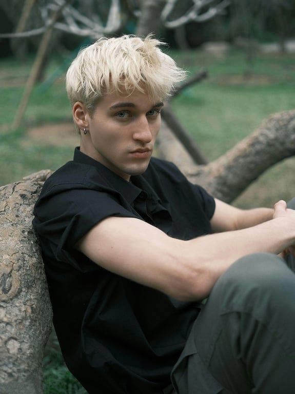 AI blur image filter before photo - casual portrait before AI depth blur applied