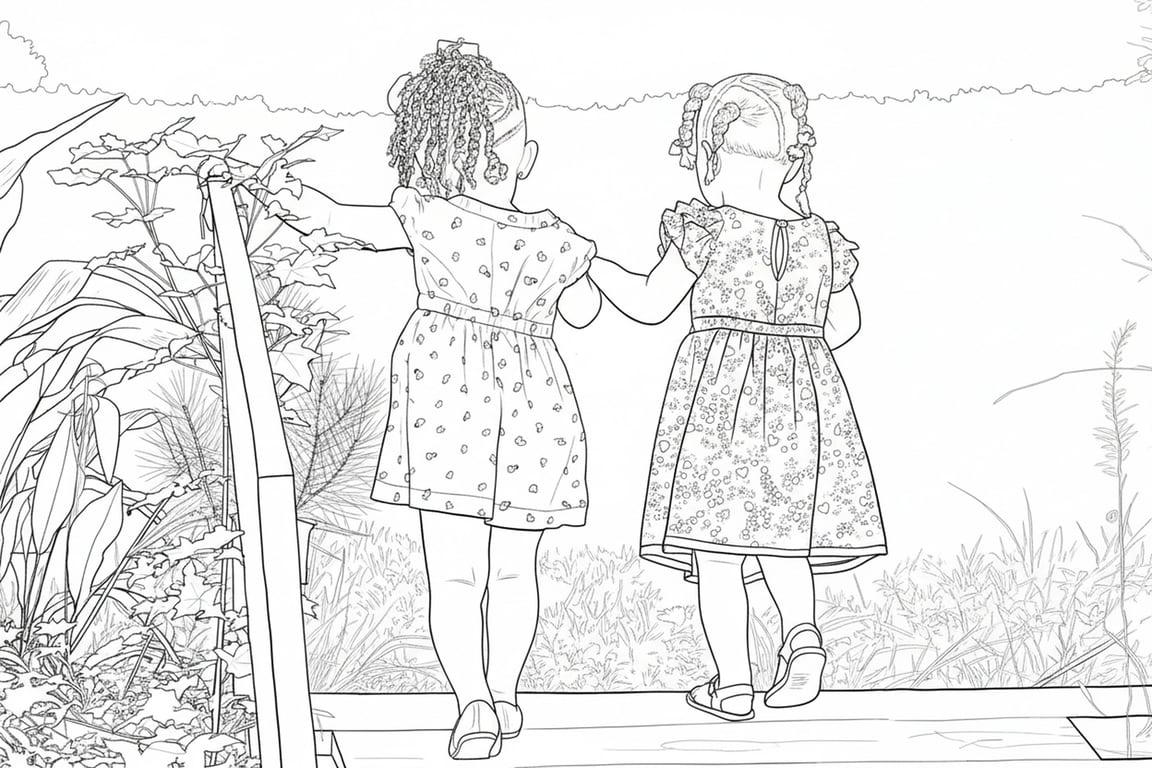 AI coloring page filter after transformation - selfie converted into AI coloring book outline