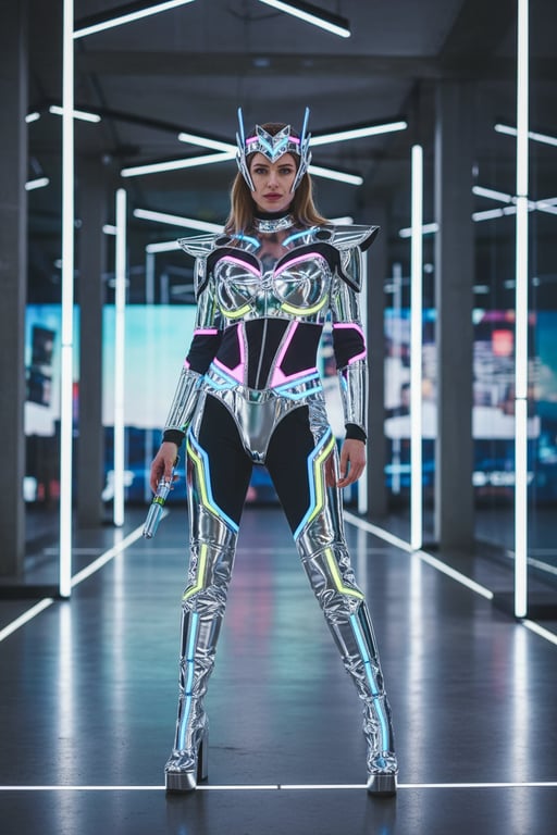 Idol Outfits filter after transformation - portrait wearing coordinated two piece idol outfit with playful stage style