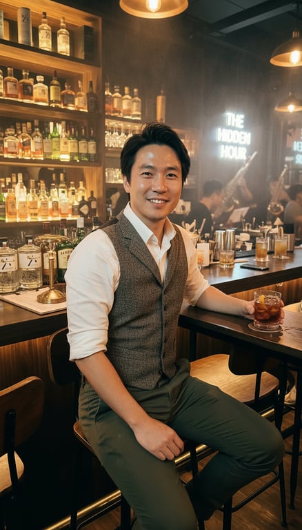 Convert this casual bar snapsh...